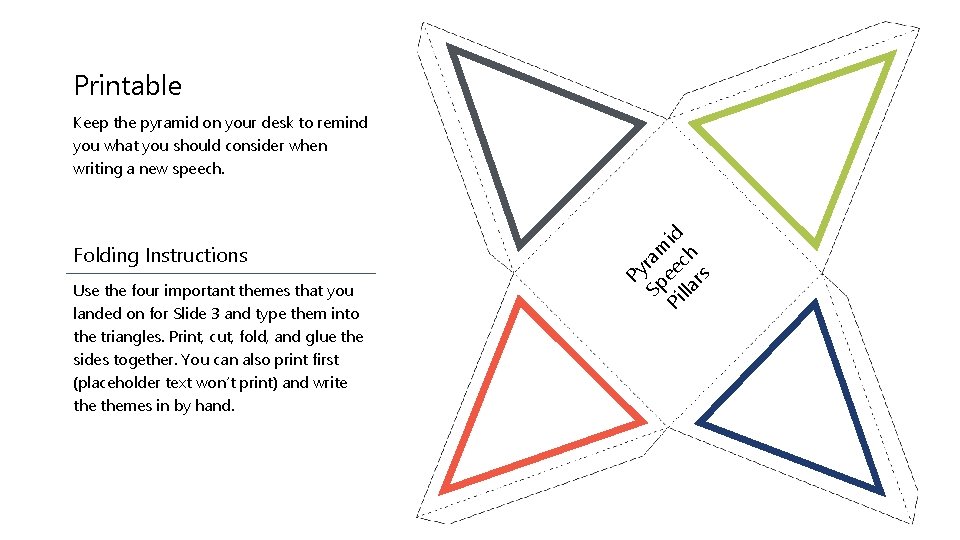 Printable Folding Instructions Use the four important themes that you landed on for Slide