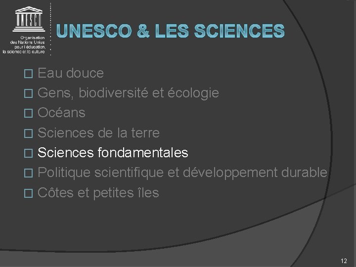 Eau douce � Gens, biodiversité et écologie � Océans � Sciences de la terre