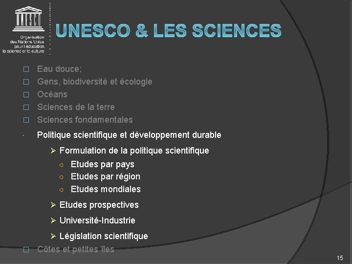 � Eau douce; Gens, biodiversité et écologie Océans Sciences de la terre Sciences fondamentales