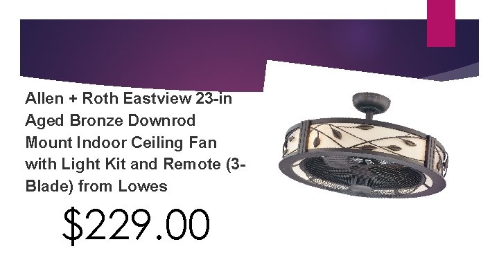 Allen + Roth Eastview 23 -in Aged Bronze Downrod Mount Indoor Ceiling Fan with