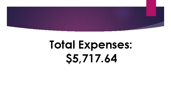 Total Expenses: $5, 717. 64 