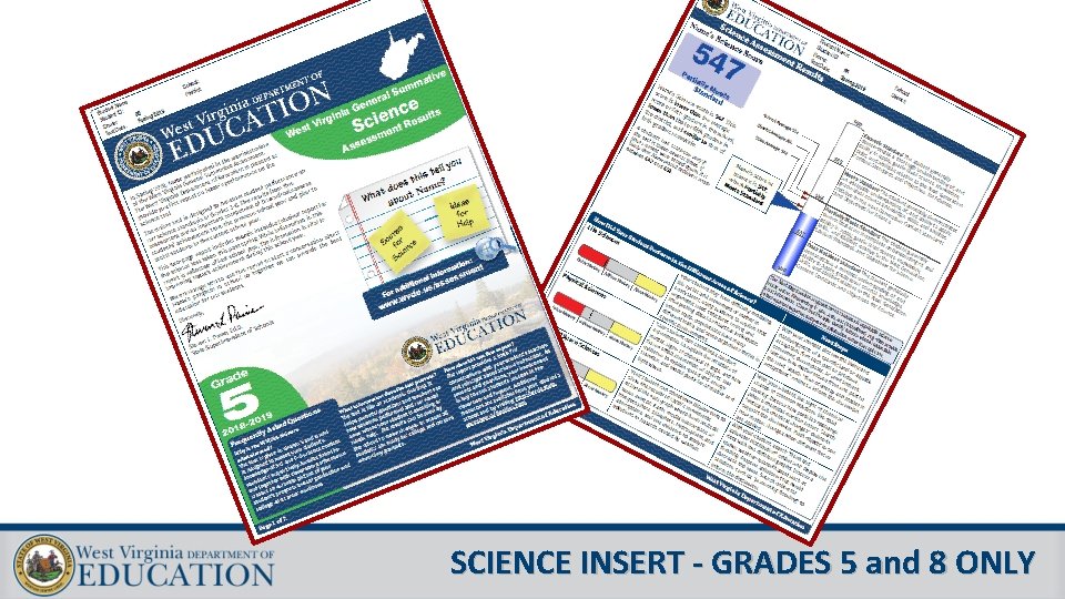 Annual Training SCIENCE INSERT - GRADES 5 and 8 ONLY 