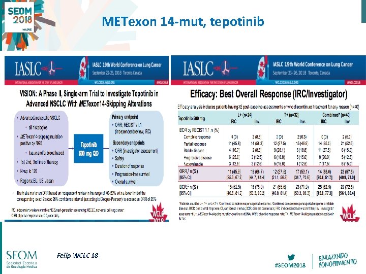 METexon 14 -mut, tepotinib Felip WCLC 18 #SEOM 2018 