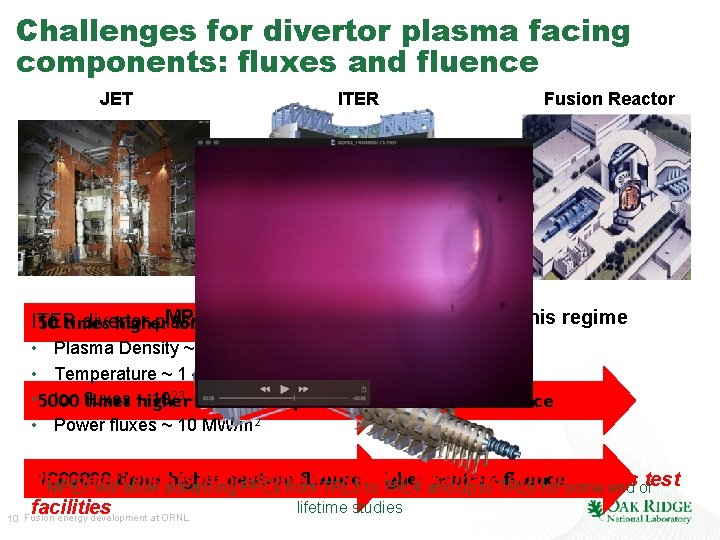 Challenges for divertor plasma facing components: fluxes and fluence JET ITER Fusion Reactor MPEX