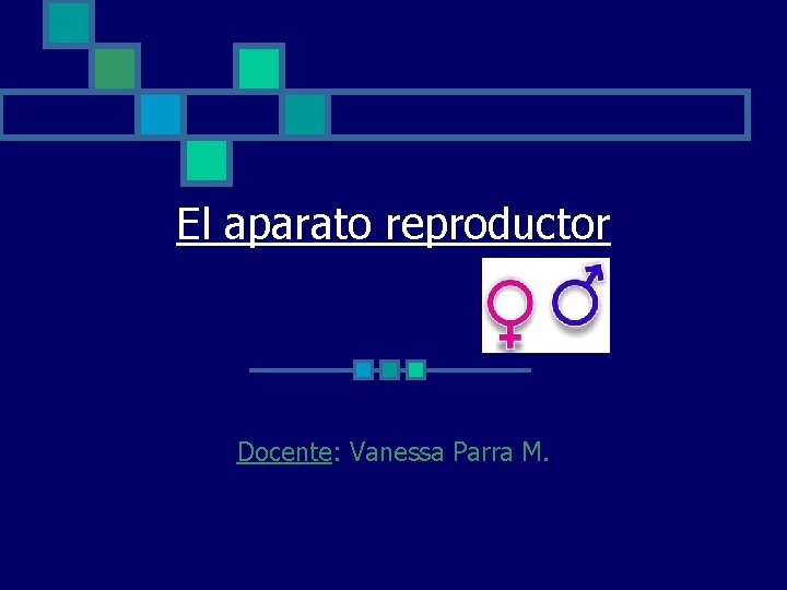 El aparato reproductor Docente: Vanessa Parra M. 