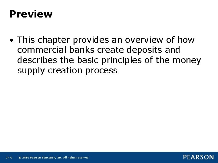 Preview • This chapter provides an overview of how commercial banks create deposits and