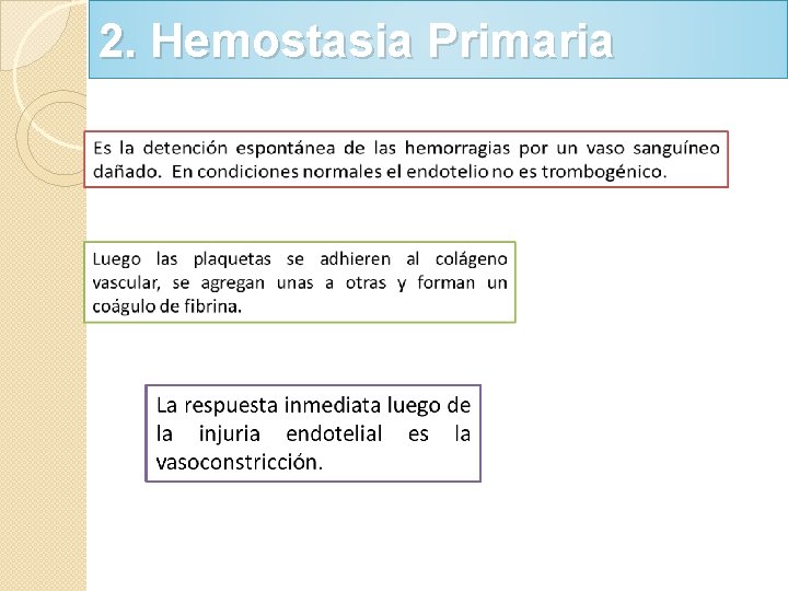2. Hemostasia Primaria 2. Hemostasia Primaria