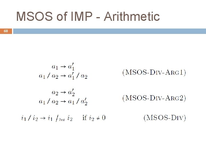 MSOS of IMP - Arithmetic 68 