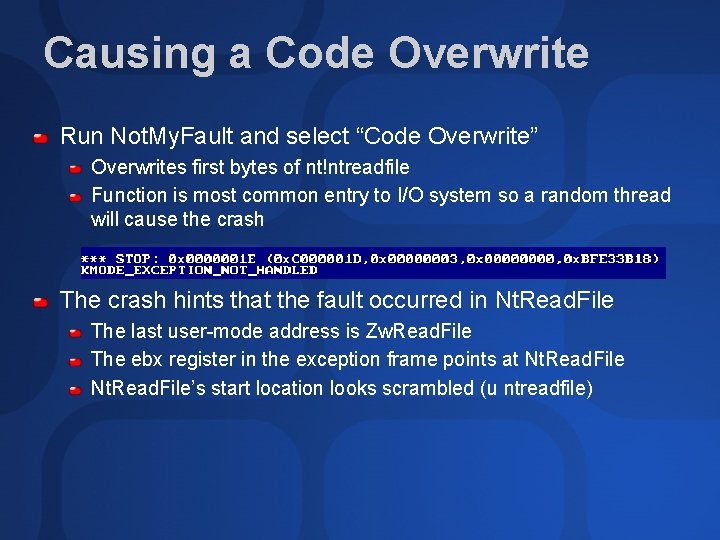 Causing a Code Overwrite Run Not. My. Fault and select “Code Overwrite” Overwrites first