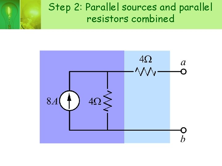 Step 2: Parallel sources and parallel resistors combined 