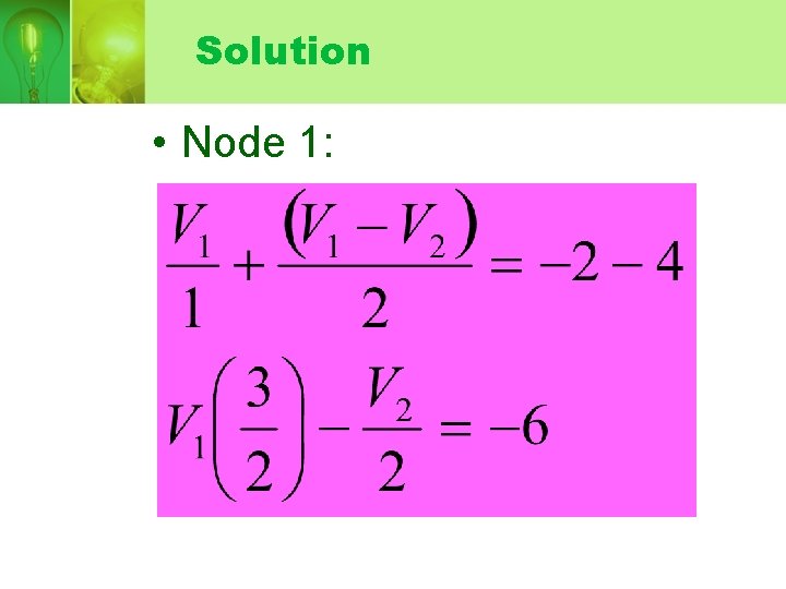 Solution • Node 1: 