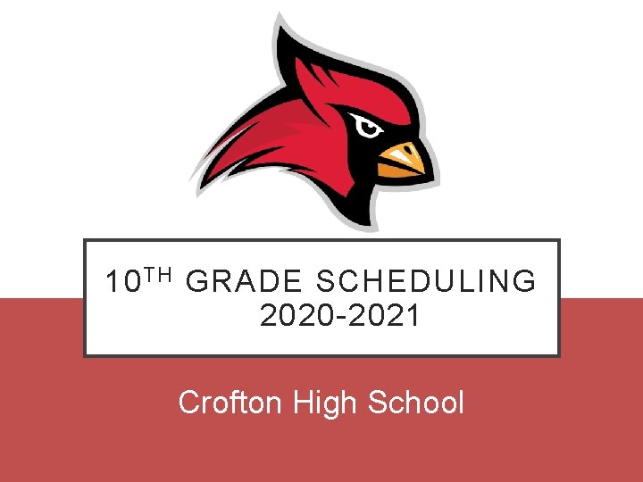 10 TH GRADE SCHEDULING 2020 -2021 Crofton High School 