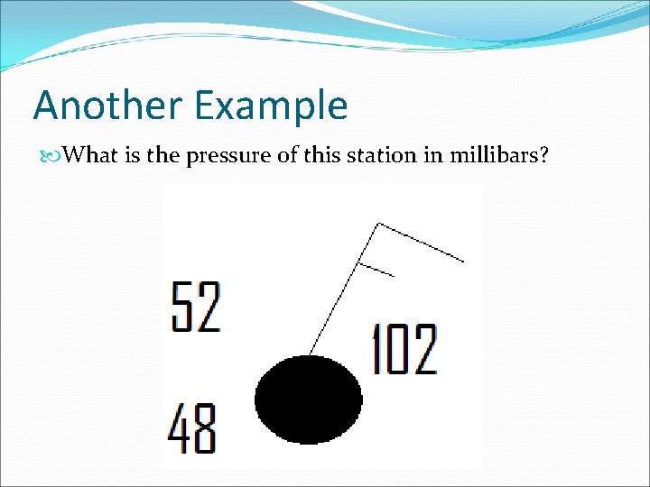 Another Example What is the pressure of this station in millibars? 