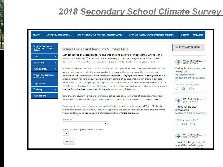 2018 Secondary School Climate Survey 2018 Secondary School Climate Survey