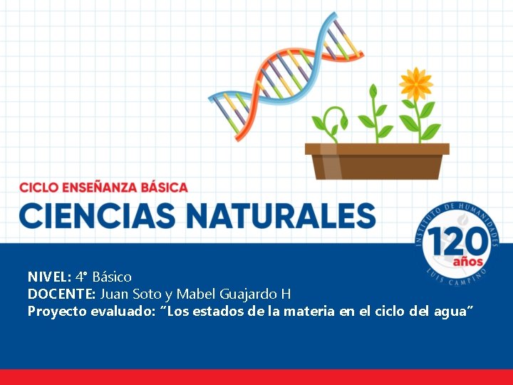 NIVEL: 4° Básico DOCENTE: Juan Soto y Mabel Guajardo H Proyecto evaluado: “Los estados
