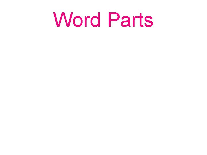 Word Parts 