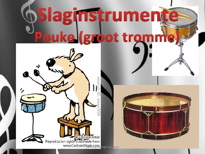 Slaginstrumente Pouke (groot tromme) juffrouj. wordpress. com 