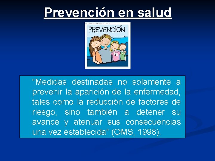 Promocin y Prevencin en salud OBJETIVOS n OA