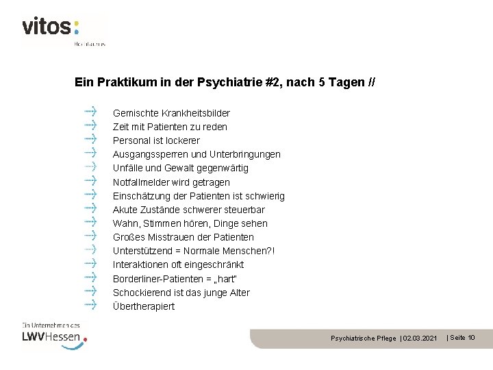 Ein Praktikum in der Psychiatrie #2, nach 5 Tagen // Gemischte Krankheitsbilder Zeit mit