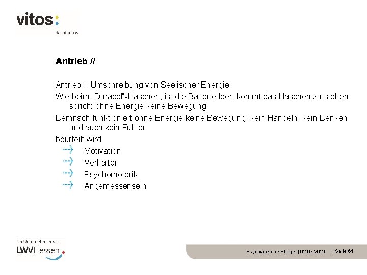 Antrieb // Antrieb = Umschreibung von Seelischer Energie Wie beim „Duracel“-Häschen, ist die Batterie