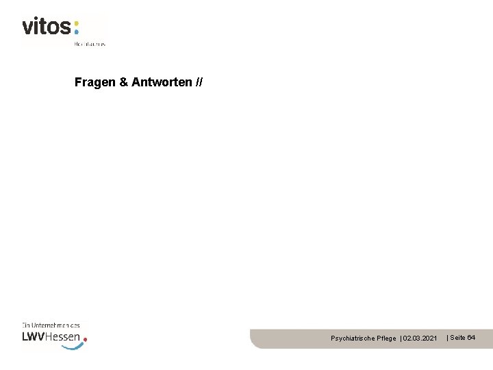 Fragen & Antworten // Psychiatrische Pflege | 02. 03. 2021 | Seite 64 
