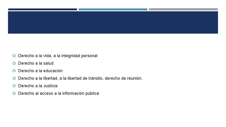  Derecho a la vida, a la integridad personal Derecho a la salud Derecho