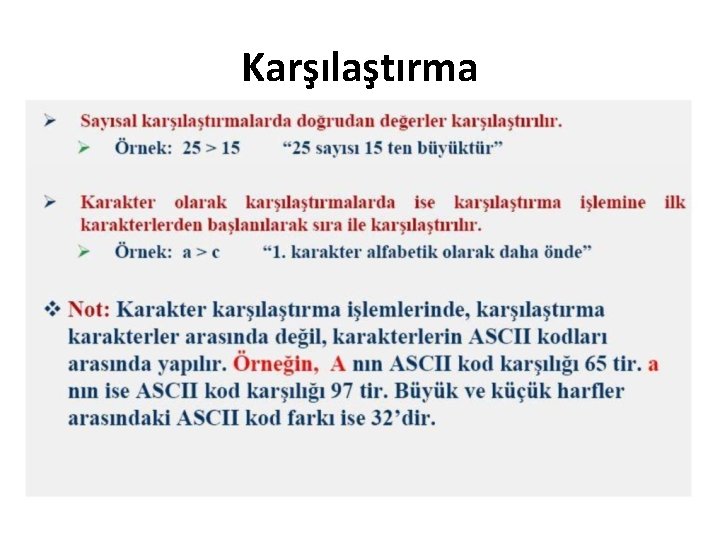 Karşılaştırma 