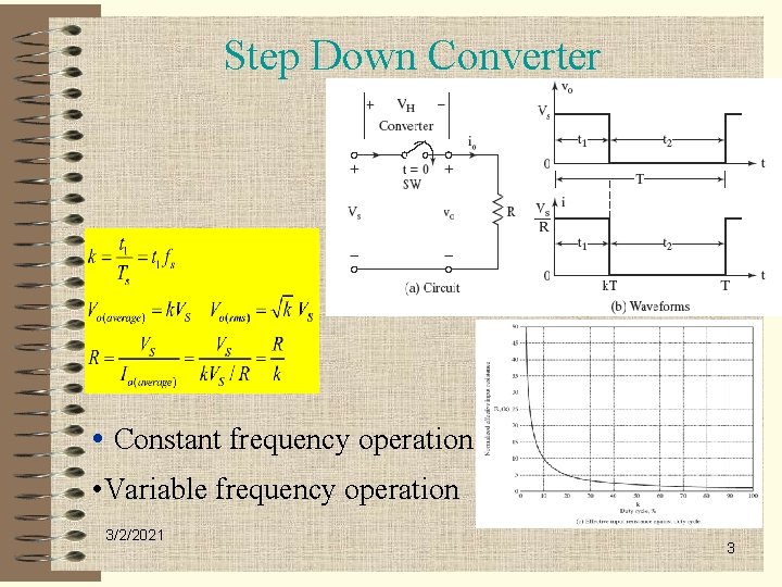 Step Down Converter • Constant frequency operation • Variable frequency operation 3/2/2021 3 