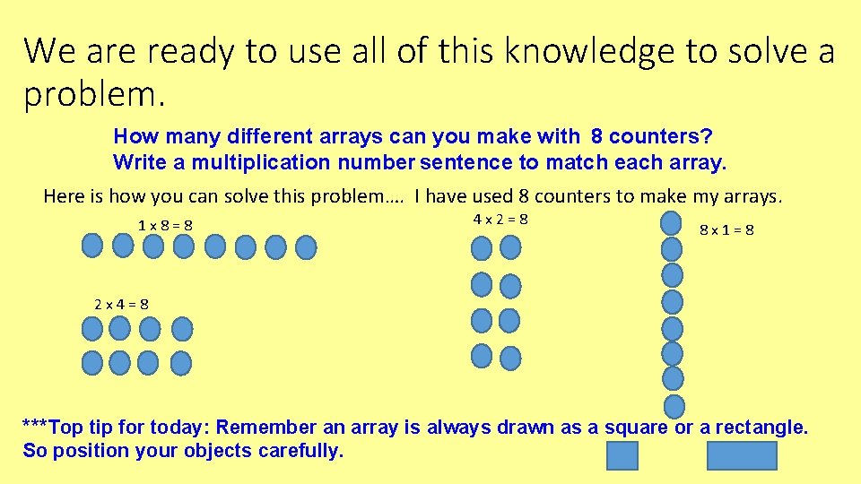 We are ready to use all of this knowledge to solve a problem. How