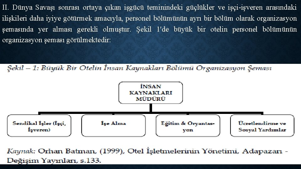 II. Dünya Savaşı sonrası ortaya çıkan işgücü teminindeki güçlükler ve işçi-işveren arasındaki ilişkileri daha