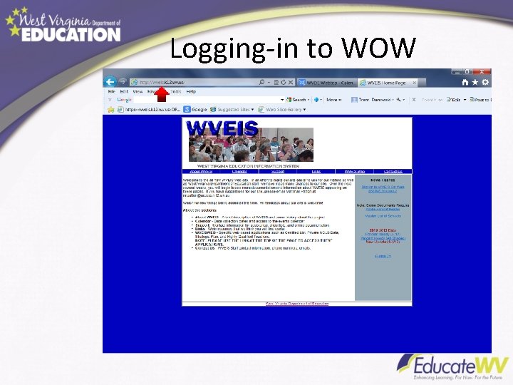 Logging-in to WOW Logging-in to WOW