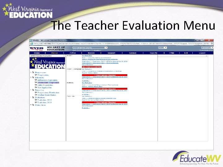 The Teacher Evaluation Menu 