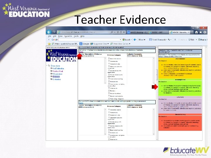 Teacher Evidence 