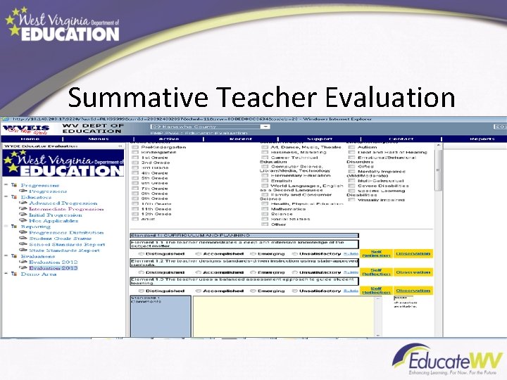 Summative Teacher Evaluation 