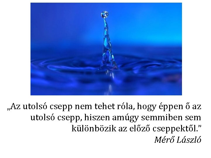 „Az utolsó csepp nem tehet róla, hogy éppen ő az utolsó csepp, hiszen amúgy