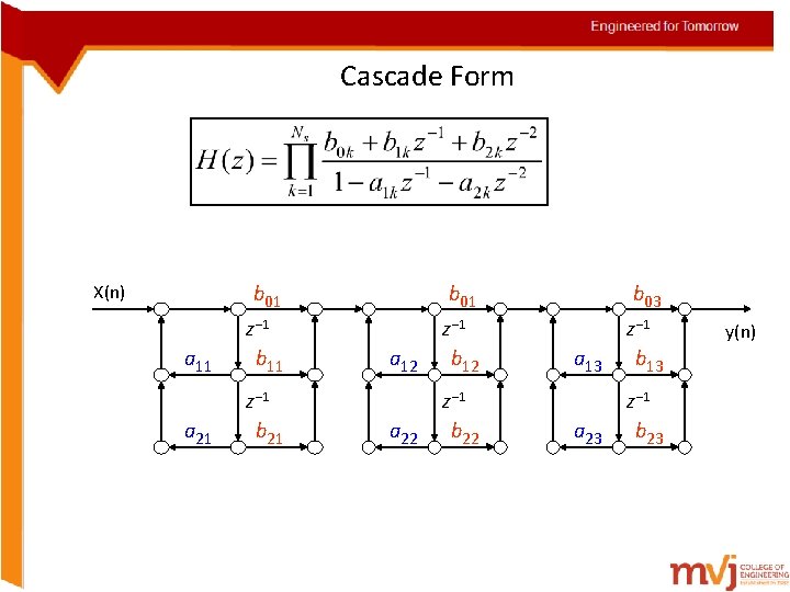 Cascade Form b 01 b 03 a 11 z 1 b 11 a 12