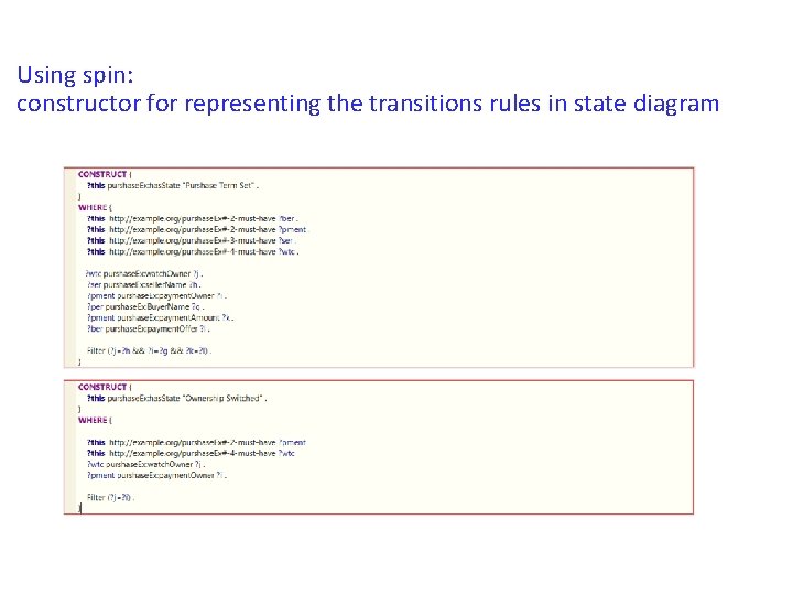 Using spin: constructor for representing the transitions rules in state diagram 