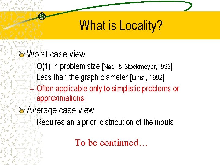 Local Computations In Largescale Networks Idit Keidar Technion