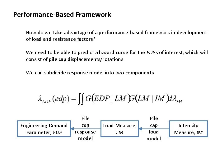 Performance-Based Framework How do we take advantage of a performance-based framework in development of