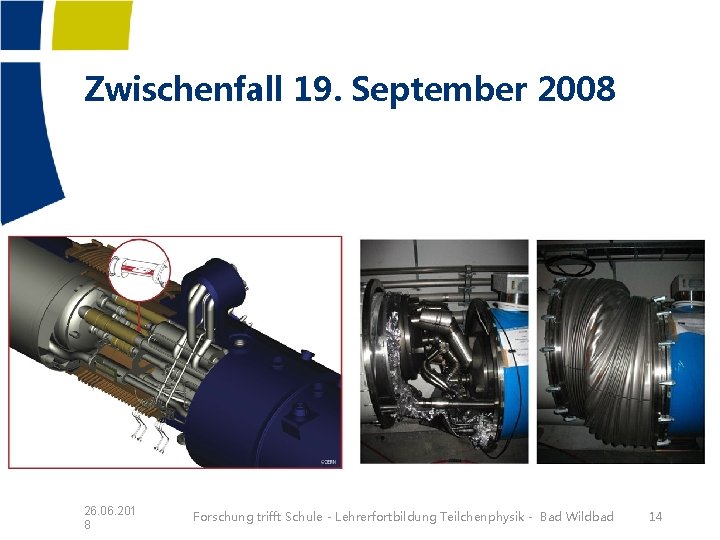 Zwischenfall 19. September 2008 26. 06. 201 8 Forschung trifft Schule - Lehrerfortbildung Teilchenphysik