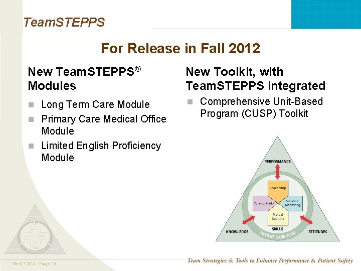 Team. STEPPS For Release in Fall 2012 New Team. STEPPS® Modules New Toolkit, with Team. STEPPS For Release in Fall 2012 New Team. STEPPS® Modules New Toolkit, with