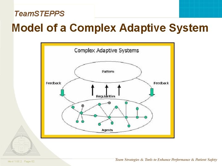 Team. STEPPS Model of a Complex Adaptive System Mod 1 05. 2 Page 52 Team. STEPPS Model of a Complex Adaptive System Mod 1 05. 2 Page 52