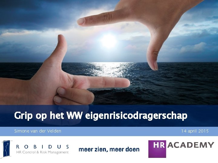 Grip op het WW eigenrisicodragerschap Simone van der Velden 14 april 2015 