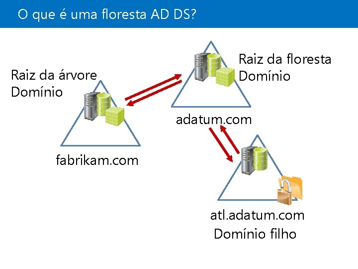 O que é uma floresta AD DS? Raiz da árvore Domínio Raiz da floresta