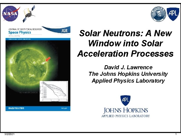 Solar Neutrons: A New Window into Solar Acceleration Processes David J. Lawrence The Johns