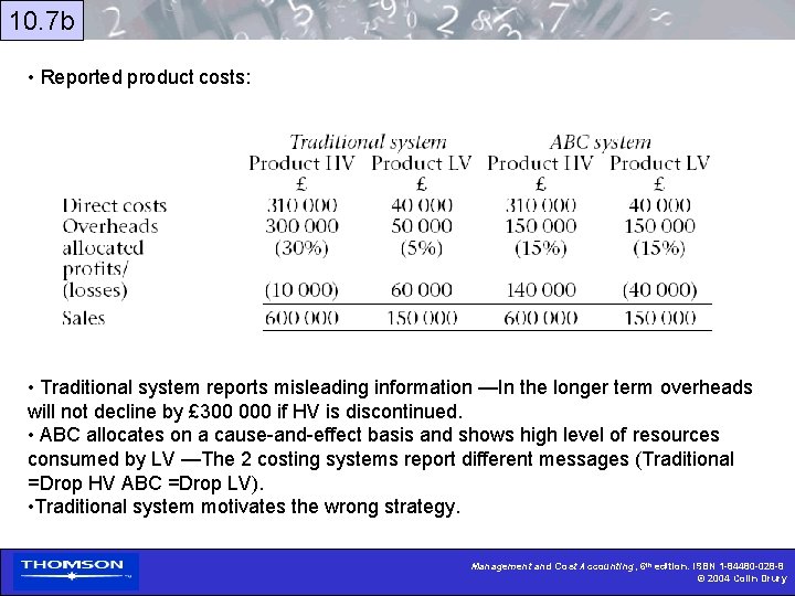 10. 7 b • Reported product costs: • Traditional system reports misleading information —In