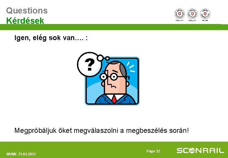 Questions Kérdések Igen, elég sok van…. : Megpróbáljuk őket megválaszolni a megbeszélés során! MVME