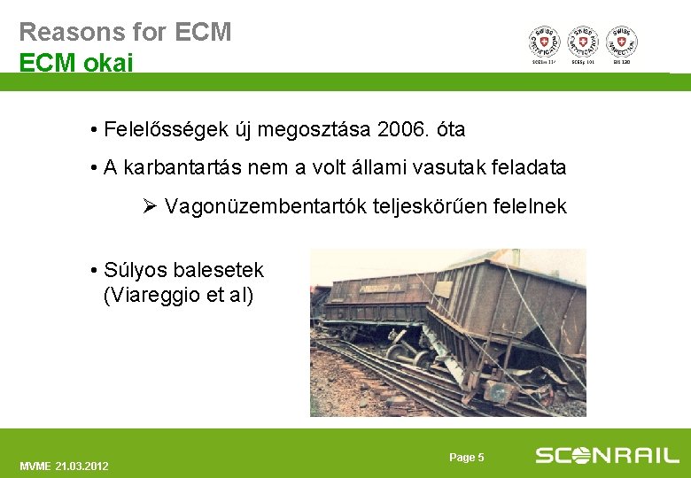 Reasons for ECM okai • Felelősségek új megosztása 2006. óta • A karbantartás nem