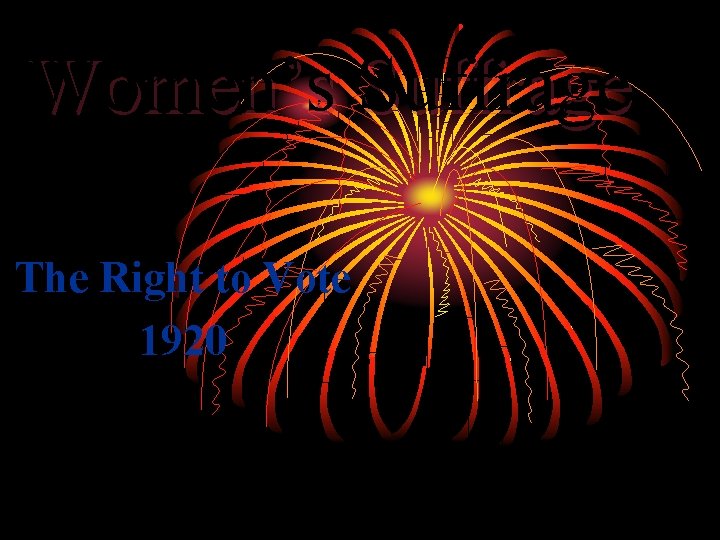 Women’s Suffrage The Right to Vote 1920 