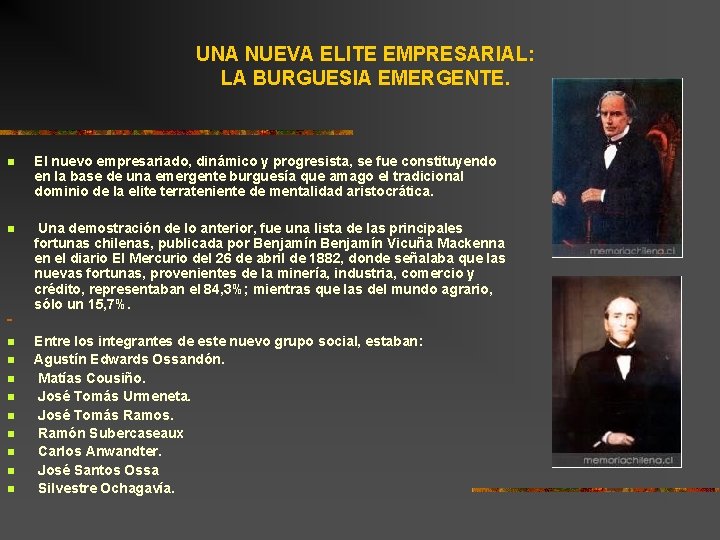 UNA NUEVA ELITE EMPRESARIAL: LA BURGUESIA EMERGENTE. n n El nuevo empresariado, dinámico y UNA NUEVA ELITE EMPRESARIAL: LA BURGUESIA EMERGENTE. n n El nuevo empresariado, dinámico y
